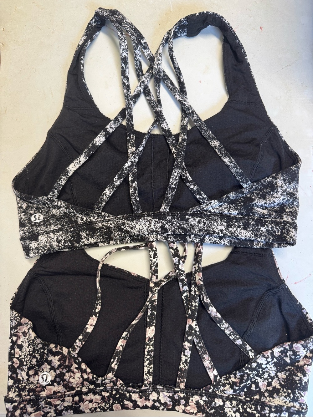 lululemon athletica Black & Pink Floral and Speckle Sports Bras - Pack of 2 - Picture 2 of 3